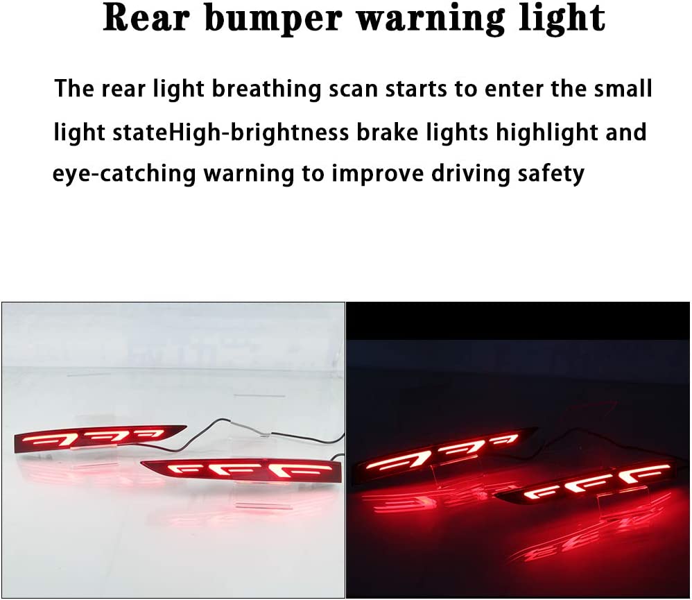 Super Bright BrakeLights for Accent 2018-2020 2PCS LED Bumper Reflector Lights Tail Lamps Reverse Light F-Type