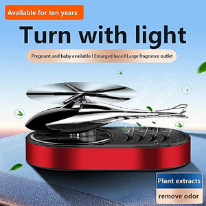 Helicopter Solar Car Air Freshener Rotation Zinc Alloy Car Perfume Diffuser Ornament for Vehicles