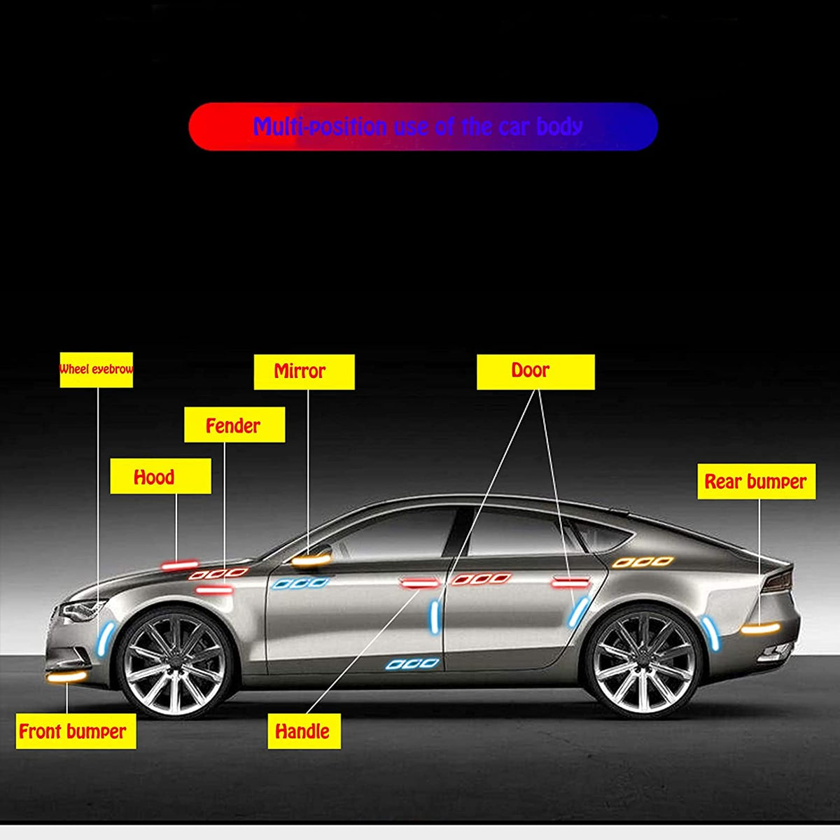 Conduction Sticker In Cars Carbon Fiber Graphic Car Reflective Sticker,Warning Sign Bumper Door F ...