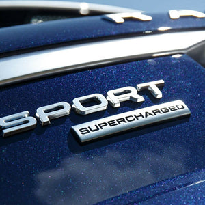 1Pcs Supercharged Emblem 3D Car Logo Premium Auto Badge Rear Trunk Sticker Side Fender Decal (Silver-Black)