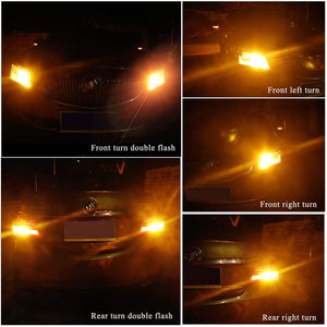 6 MONTHS WARRANTY 2800 Lumen 3014 Chipset 144 SMD Amber Canbus Error Free Led Turn Signal Light Led Bulb Front Rear Turn Signal Bulb (BA15S P21) Set Of 2