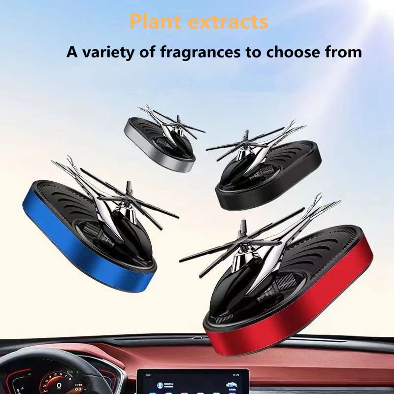 Helicopter Solar Car Air Freshener Rotation Zinc Alloy Car Perfume Diffuser Ornament for Vehicles