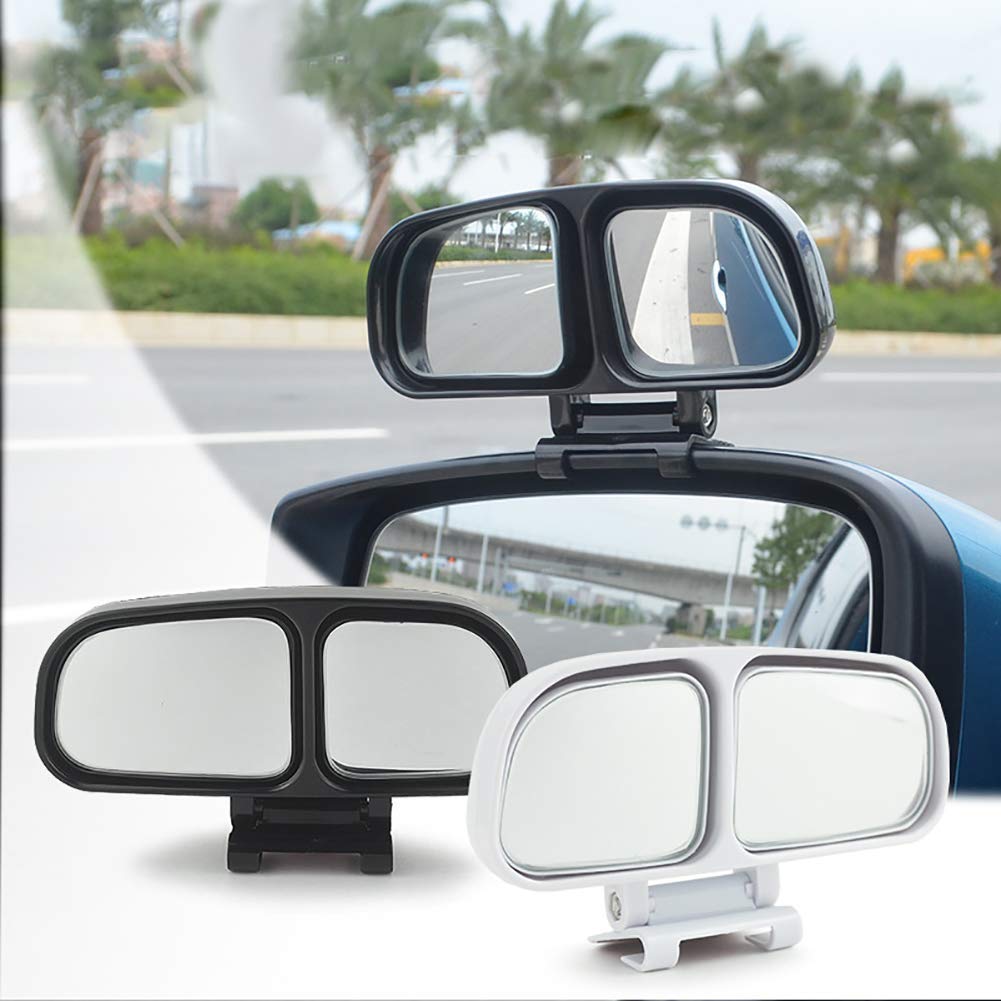 Car Universal Adjustable Wide Angle Blind Spot Left and Right Side Rear Mirrors (2 Piece, Black)