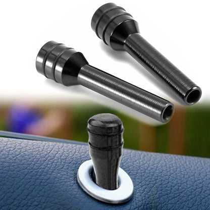 4 Pcs Silver Aluminum Alloy Car Door Lock Knob Covers, Universal Fit Interior Door Pull Pin Cover for Most Vehicles, 5mm Shaft Hole Diameter, 50mm Total Length