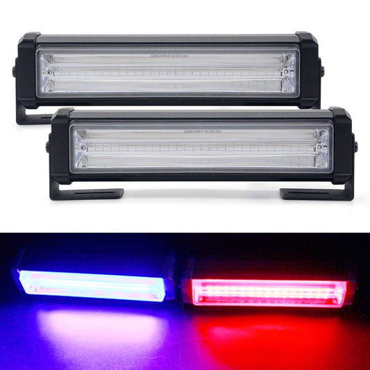 Car Emergency Strobe Police Light 6" 12V 40w/Pair LED Flasher Warning Beacon Hazard Caution Construction Mini Light Bar for SUV's 4X4 Trucks etc (Red Blue Color)