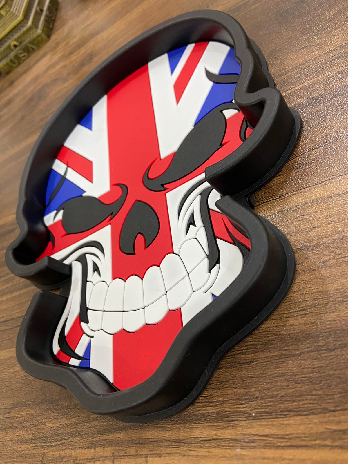 England Design Large Khopdi Skull Anti Slip mat/Non Slip mat Anti-Slip Gel Pad, Rubber pad, Premium Universal Non-Slip car Dashboard Mat Coin Holder