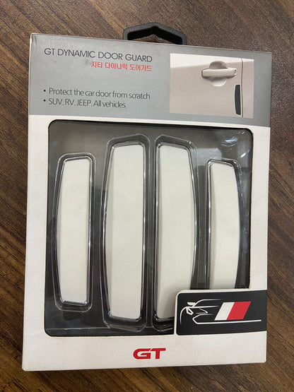CarOxygen - Universal Chrome GT Door Guard Edge Scratch Protector Exterior Accessories 4 Pcs