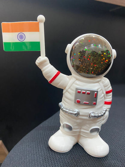 Astronaut Figures Solar Toys, Astronaut Decor, Astronaut Space Toys Planet Resin Statues, Space Gifts for Car and Home (Silver/White)