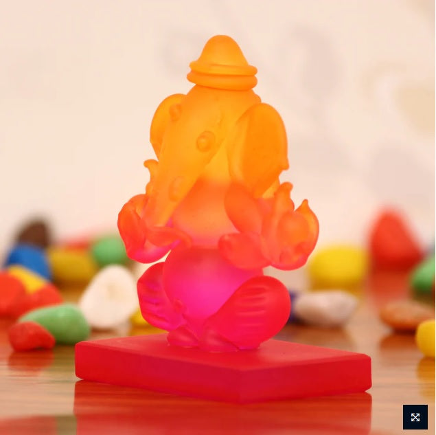 Double Sided Crystal Car Ganesha Showpiece