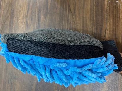 Microfiber Chenille & Glass Cloth Mitt, 1 Piece 800 GSM , Multi-Purpose Super Absorbent and Perfect Wash Clean with Lint-Scratch Free Cars, Window, Kitchen, Home Dusting!