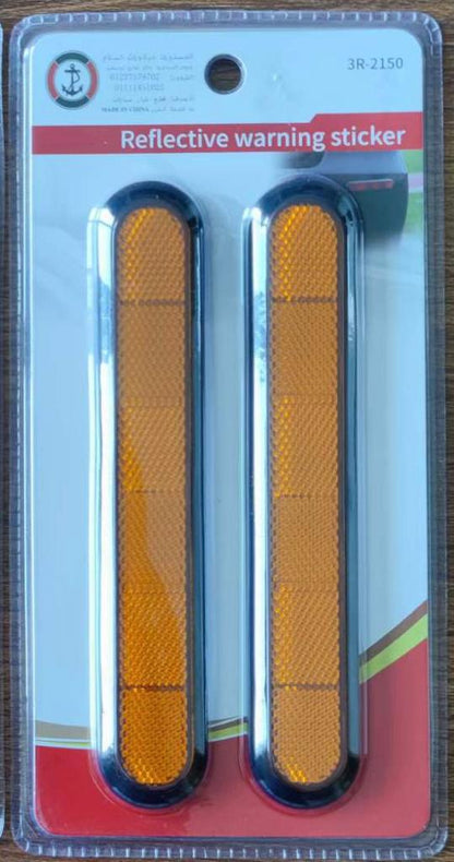 CarOxygen Car Reflective Stick-On Sticker Red Warning Safety Reflector Strips (Universal)- Pack of 2