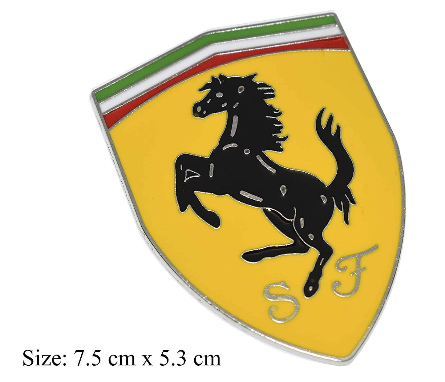 3D Fe rrari Yellow Badge Emblem Sticker Decal for Ferrari Car Bike SUV Mobile Laptop (7.5 x 5.3 cm)