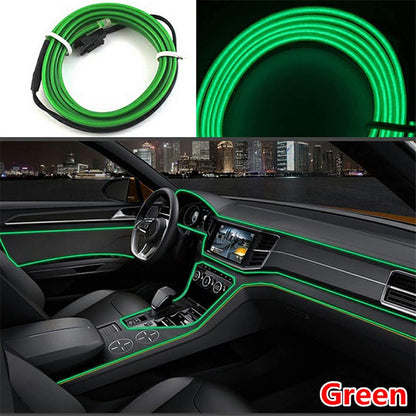 EL Wire Car Interior Light Ambient Neon Light for All Cars with Adapter (5 Meter)
