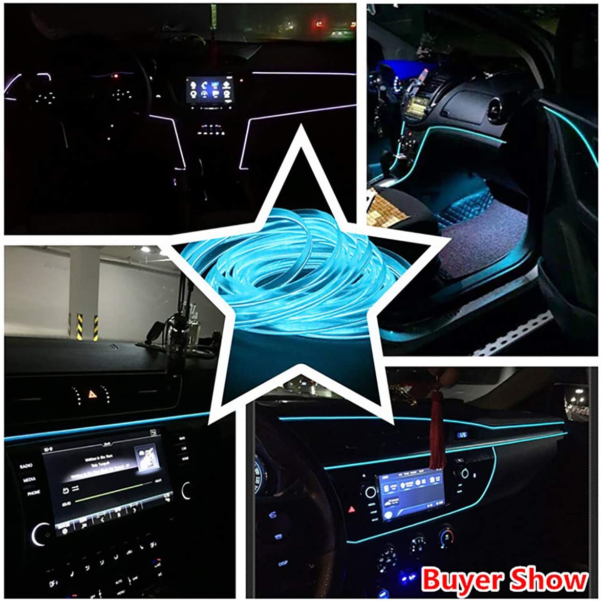 EL Wire Car Interior Light Ambient Neon Light for All Cars with Adapter (5 Meter)