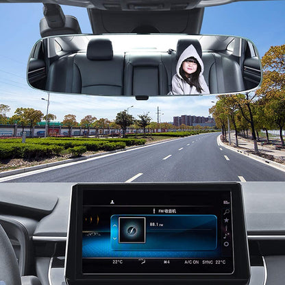 Rear View Mirror 11.8", Wide Angle Rear View Mirror Frameless Universal Panoramic Rearview Mirror, Convex Car Interior Mirror to Reduce Blind Spot Effectively for Cars SUV Trucks Universal