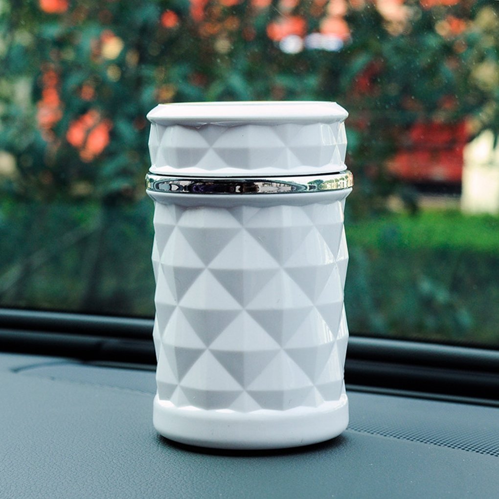 Auto Car Ashtray Portable with Blue LED Light Ashtray Smokeless Smoking Stand Cylinder Cup Holder