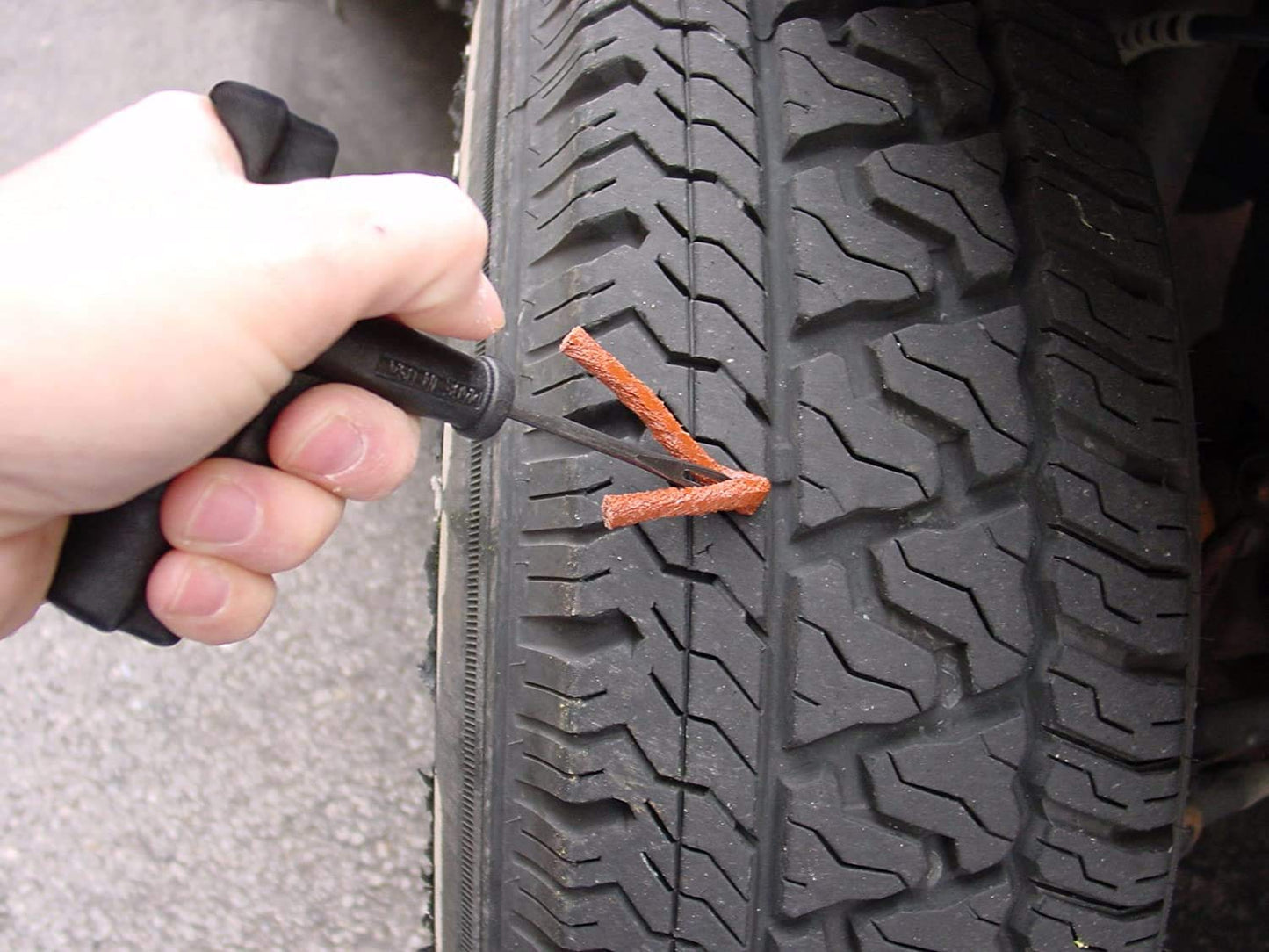 Complete Tubeless Tyre Puncture Repair Kit (Nose Pliers + Cutter + Rubber Cement + Extra Strips)