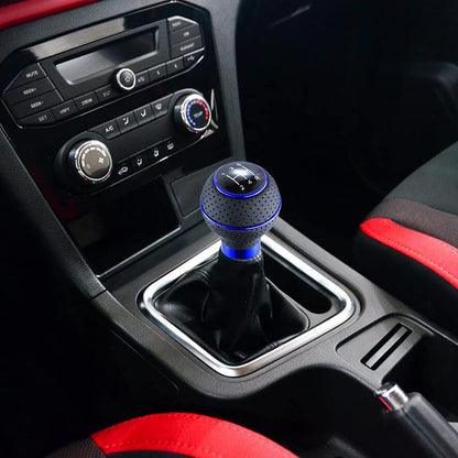 5 Speed Leather Shifter Knob Car Gear Stick Lever Shift Ball Handle Fit Most Manual Vehicles, Black