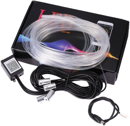 CarOxygen - Car LED Interior Strip Light, 16 Million Colors 5 in 1 with 6 Meters Fiber Optic, Multicolor RGB Sound Active Automobile Atmosphere Ambient Lighting Kit - Wireless Bluetooth APP Control