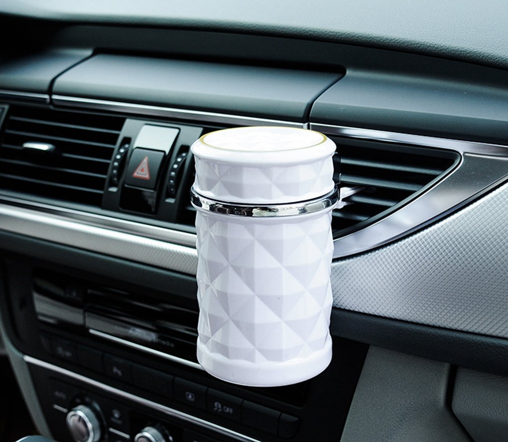 Auto Car Ashtray Portable with Blue LED Light Ashtray Smokeless Smoking Stand Cylinder Cup Holder