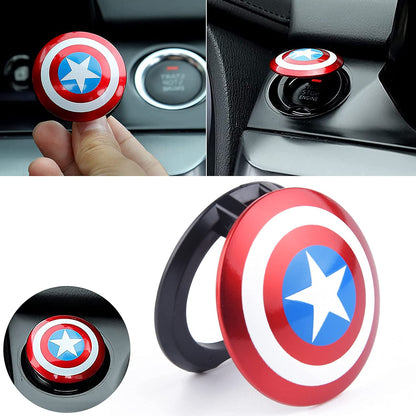 CarOxygen - IronMan Decorative Auto Accessories Car Engine Start Stop Button Cover Push Button Sticky Cover Car Interior