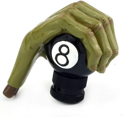 CarOxygen - Gear Shift Stick Knob Green Devil Hand Griping Black Billiard Ball Style Fit Most Manual and Automatic Transmissions