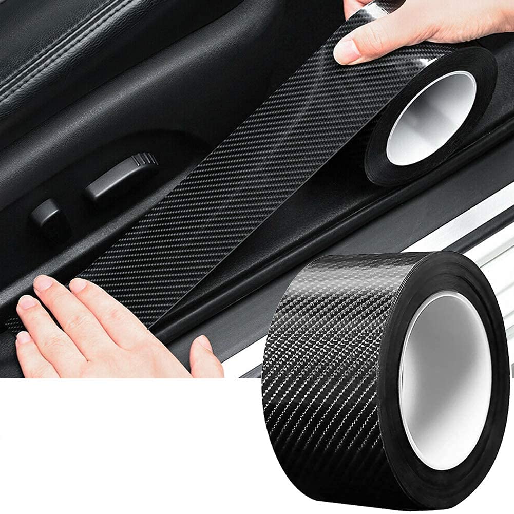 5m 3D Carbon Fiber Car Stickers Door Sill Scuff Anti Scratch Tape Protection Film Matte Carbon Fiber Tape