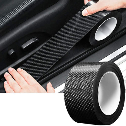 5m 3D Carbon Fiber Car Stickers Door Sill Scuff Anti Scratch Tape Protection Film Matte Carbon Fiber Tape