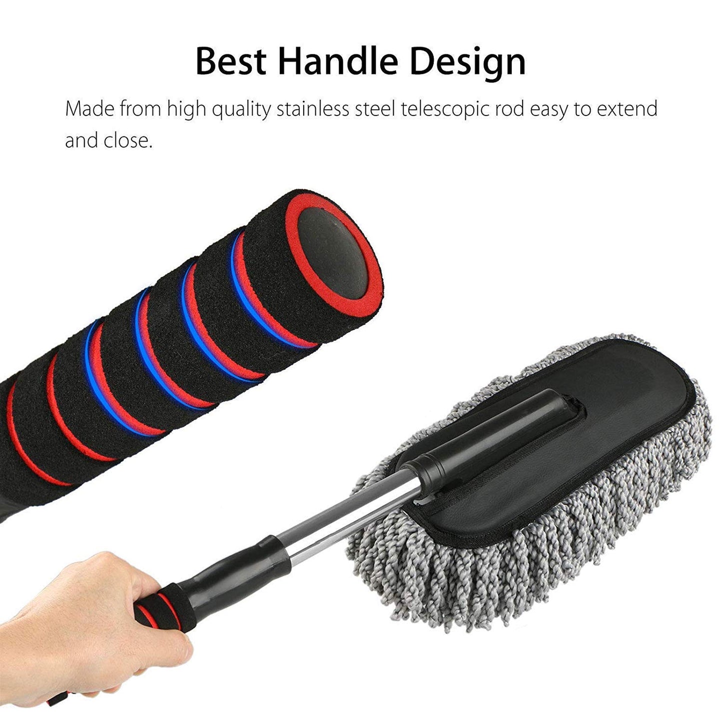 Microfiber Flexible Duster Car Wash | Car Cleaning Accessories | Microfiber | Brushes | Dry / Wet Home, Kitchen, Office Cleaning Brush with Expandable Handle