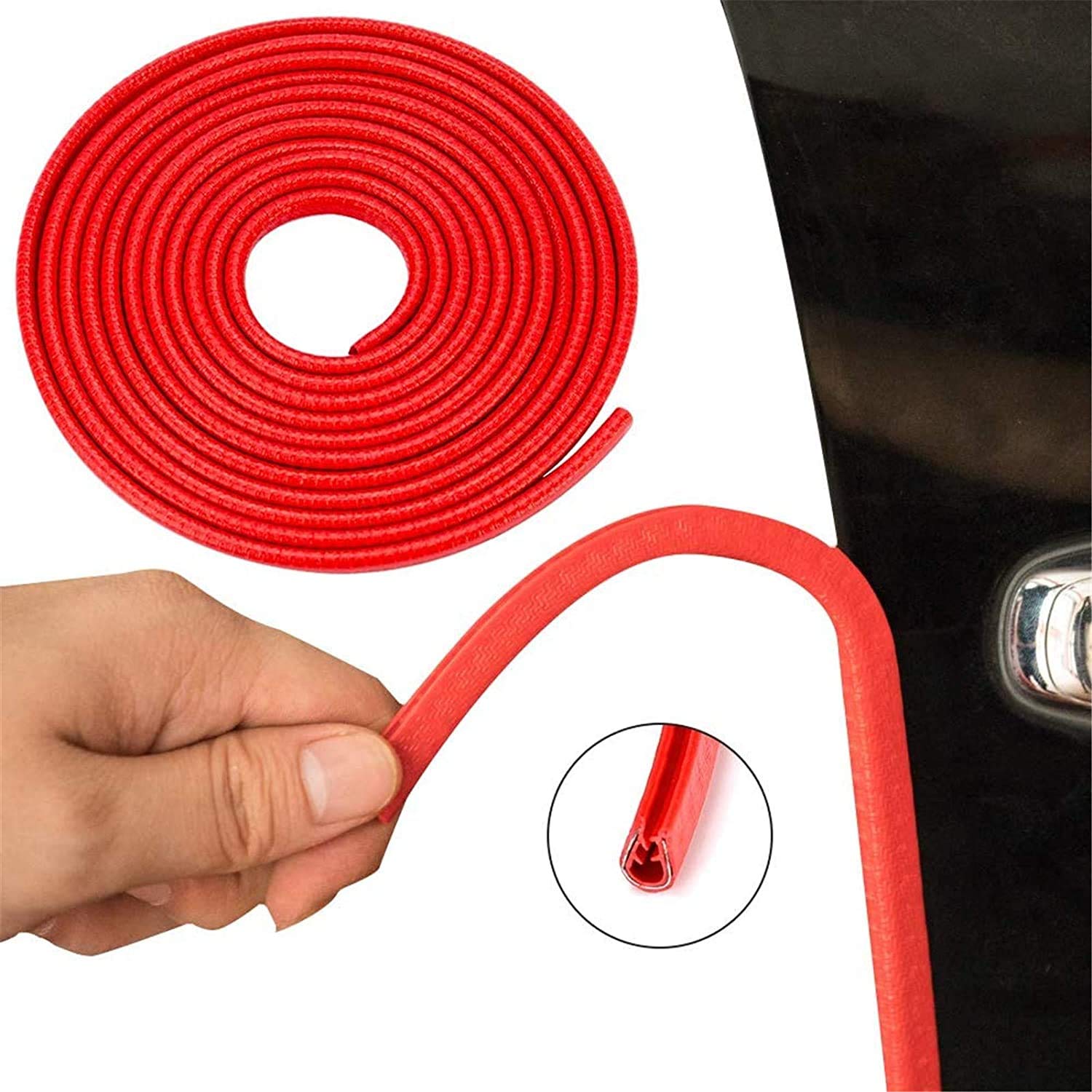 Car Oxygen - U Shape Edge Trim Rubber Strip Seal Protector Car Door Guards (16 ft/5 m )