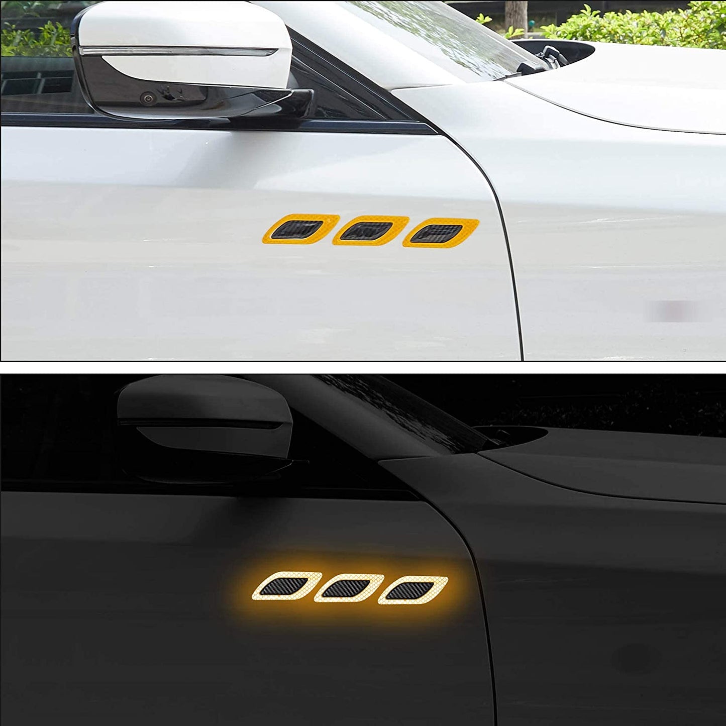 Carbon Fiber Graphic Car Reflective Sticker,Warning Sign Bumper Door Fender Hood Anti-Scratch Cover Decal