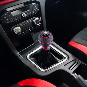 5 Speed Leather Shifter Knob Car Gear Stick Lever Shift Ball Handle Fit Most Manual Vehicles, Black