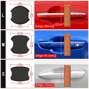 4Pcs Universal TPU 3D Carbon Fiber Texture Car Door Handle Paint Scratch Personalize Protective Pad Sticker