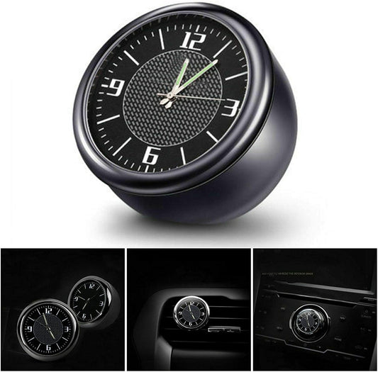 CarOxygen 3D Luxury Metal Symbol Analog Clock for All Cars (4 x 4 x 4cm ), Black