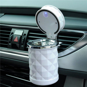 Auto Car Ashtray Portable with Blue LED Light Ashtray Smokeless Smoking Stand Cylinder Cup Holder
