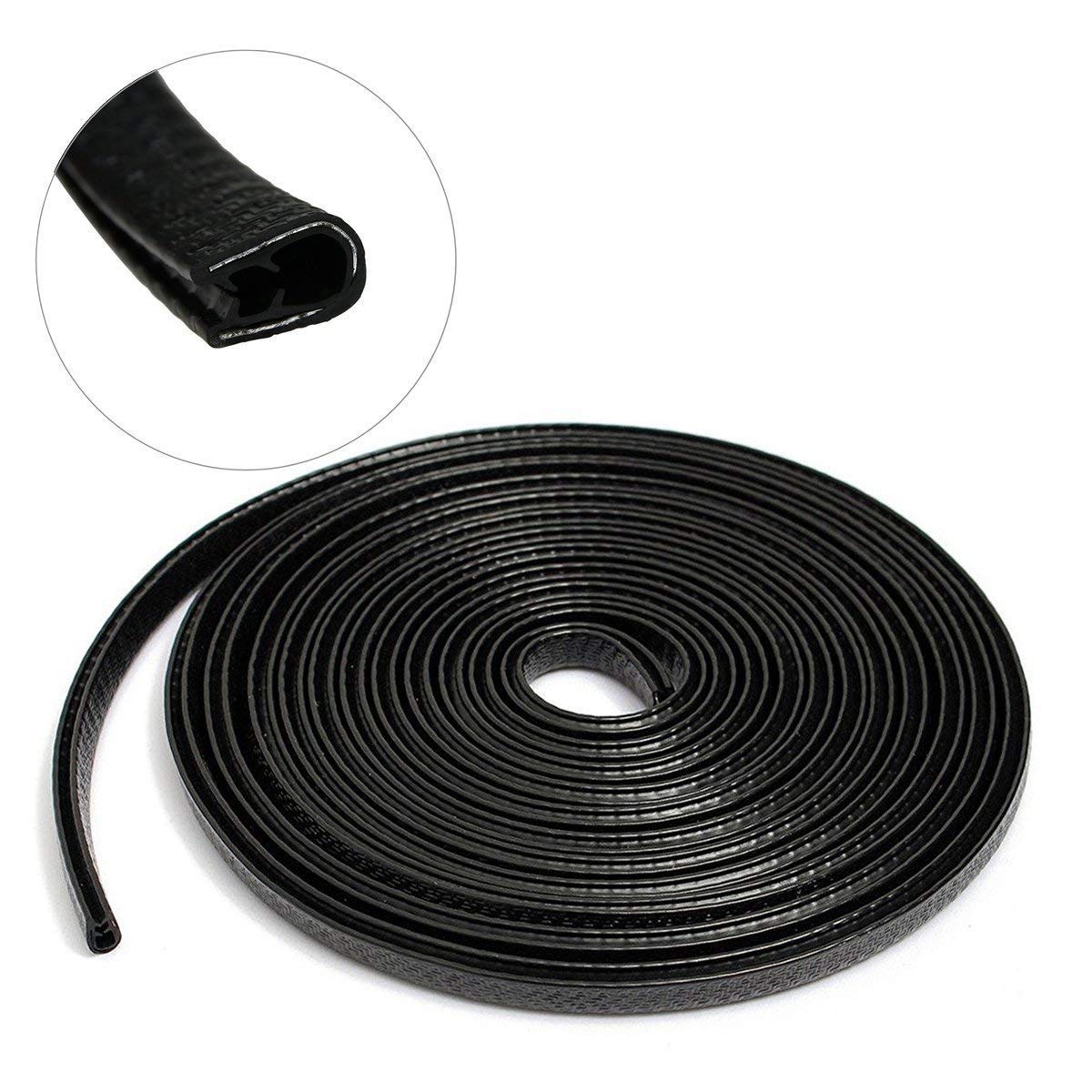 Car Oxygen - U Shape Edge Trim Rubber Strip Seal Protector Car Door Guards (16 ft/5 m )