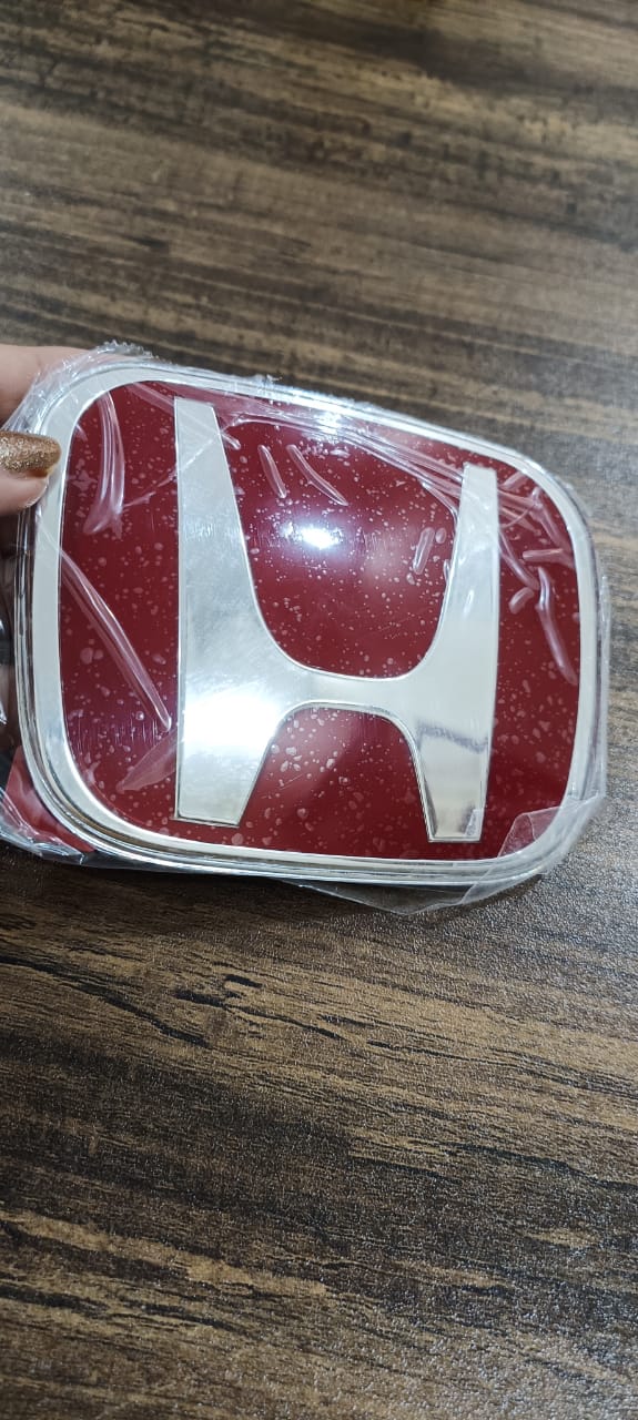 HONDA Genuine TYPE-R Front Rear Steering Red Black Chrome Premium Acrylic H Logo Emblem Made In Japan