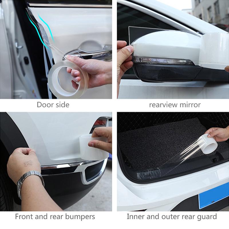 5m 3D Carbon Fiber Car Stickers Door Sill Scuff Anti Scratch Tape Protection Film Matte Carbon Fiber Tape