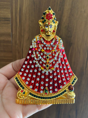 Khatu Shyam Car Dashboard Metal Idol /Murti/Statue Khatushyam Stone Studded Idol Colored Metal Murti for Mandir/ Temple and Home