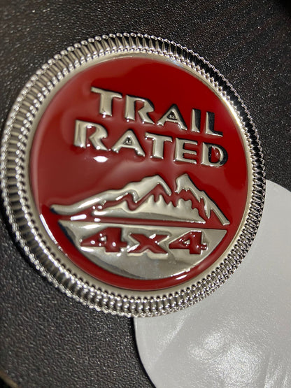 3D Trail Rated Red and Black Badge Emblem Sticker Decal for JeepCar Bike SUV Mobile Laptop (6 cm)