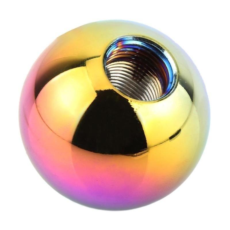 Neo Chrome Round Shift Knob For Both Manual or Automatic, For Honda Acura Mazda Mitsubishi Nissan In