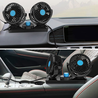 Car Fan, Air Conditioning Fan, Vertical and Horizontal Adjustable Fan, 12V