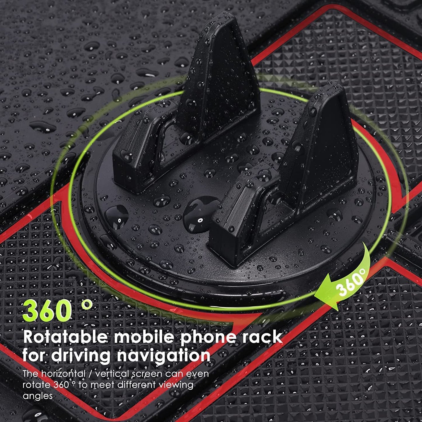 Car Multi Function Non Slip Dashboard Mat with 360° Rotatable Mount Phone Holder Stand & Parking Numbers for All Cars | Coins Keys Cellphone Holder - Sparco