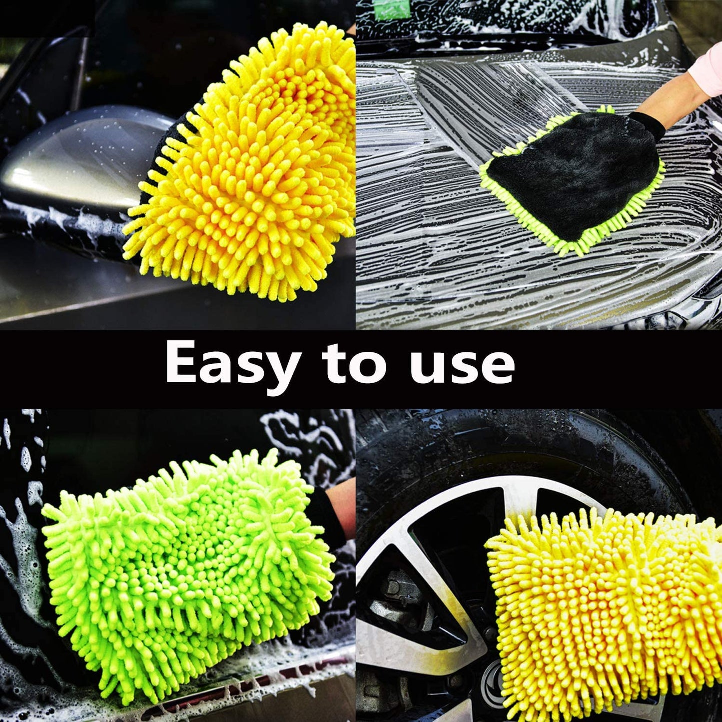 Car Oxygen - Soft Microfiber Lint Free Car Cleaning Clothes Dual Layer Ultra Thick 800 GSM Absorbent Detailing Towel (Yellow OR Grey, 30x60cm, 1 PC)