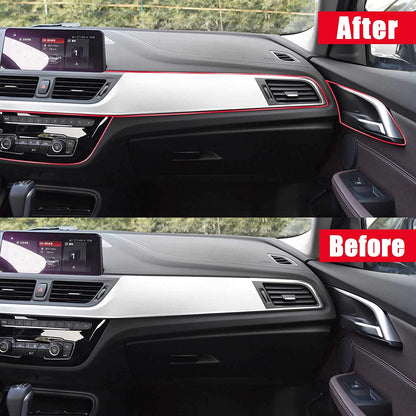 Car Interior Trim Strips - 16.4ft Universal Car Gap Fillers Automobile Moulding Line Decorative Accessories DIY Flexible Strip Garnish Accessory with Installing Tool - 5 Mtr