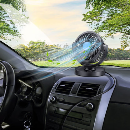 Car Fan, Air Conditioning Fan, Vertical and Horizontal Adjustable Fan, 12V