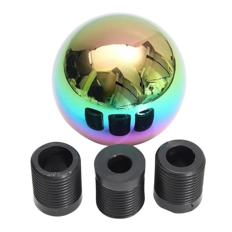 Neo Chrome Round Shift Knob For Both Manual or Automatic, For Honda Acura Mazda Mitsubishi Nissan In