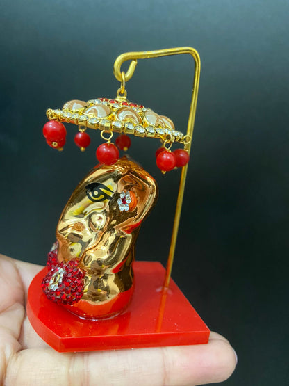 Small Ganesh Idol for Car Dashboard, Ganesh JI Statue, Handicraft Item for Home Decor, Office Decor, Shelf Decor (10 X 5 Cm )