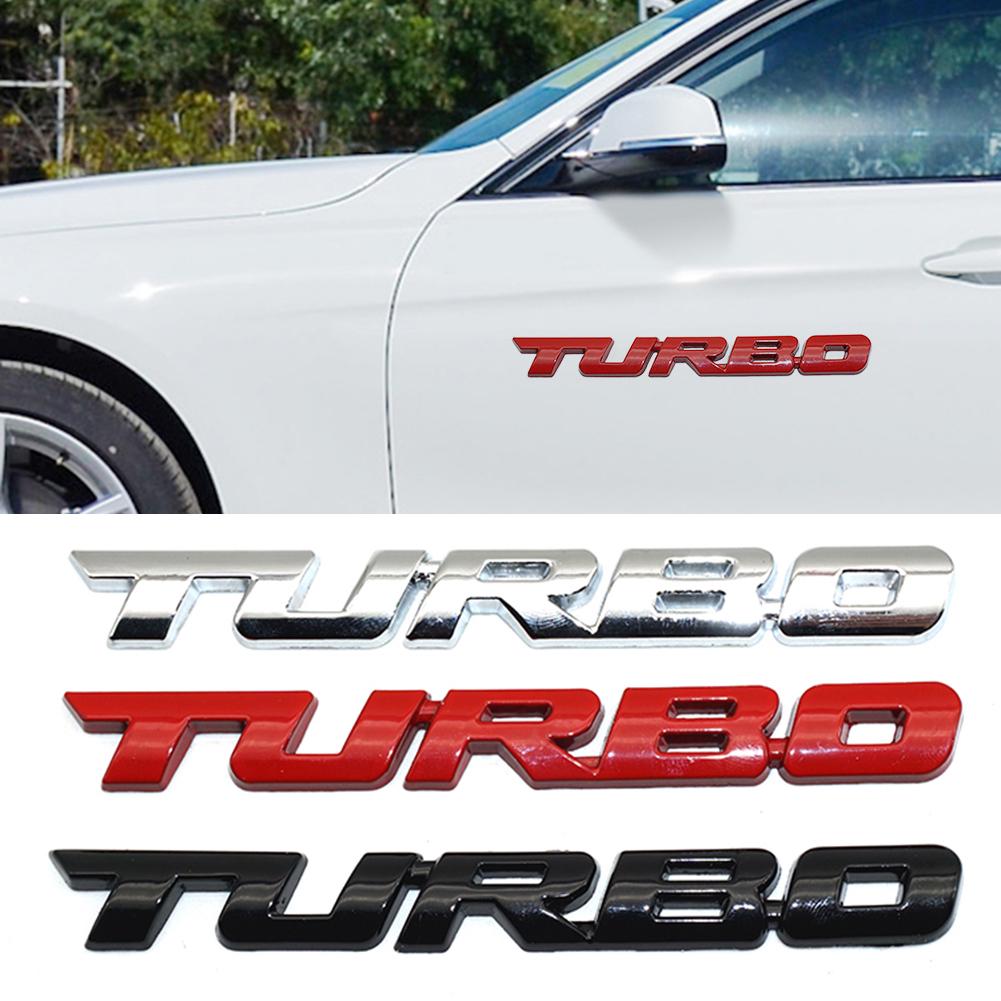 CarOxygen - 3D Turbo Silver Badge Emblem Sticker Decal for All Car /Sticker for All Cars (1 pcs)