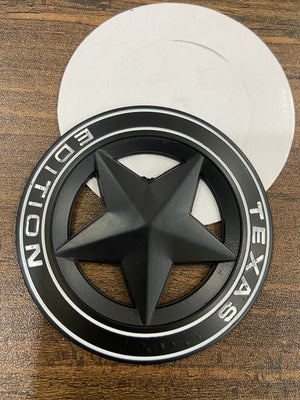 Star Texas Edition Logo 8 x 8cm Car Bike Metal Star Texas Edition Logo Car Emblem Texas 3D Badge Auto Racing Sport Sticker Grand Tourer Decal (Silver RED Star Texas Edition 3D Sticker)